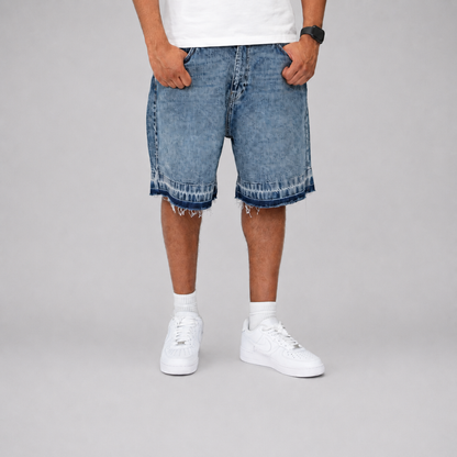the denim distressed shorts - blue No Sauce