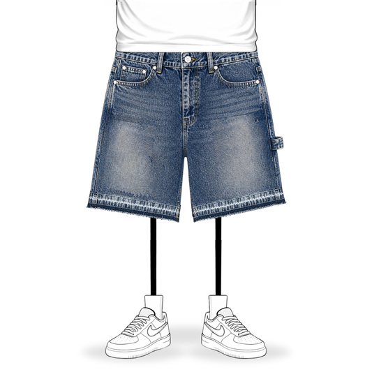 the denim distressed shorts - blue No Sauce