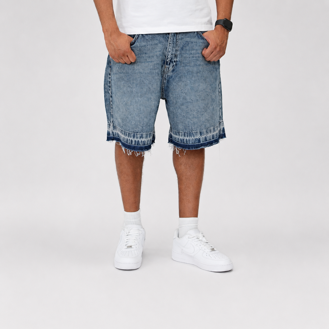 the denim distressed shorts - blue No Sauce