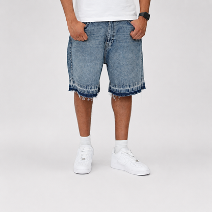the denim distressed shorts - blue No Sauce