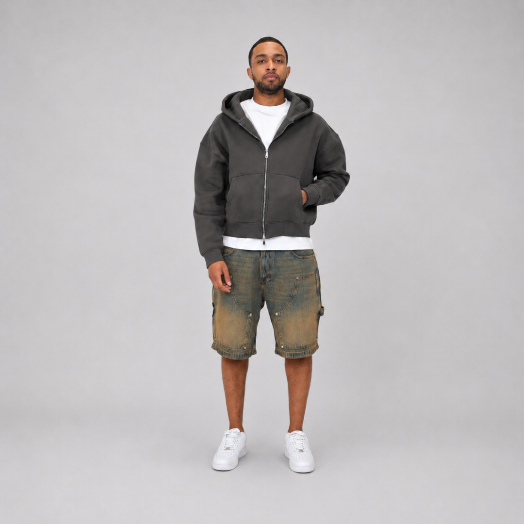 the denim carpenta' shorts - blue (mocha wash) No Sauce