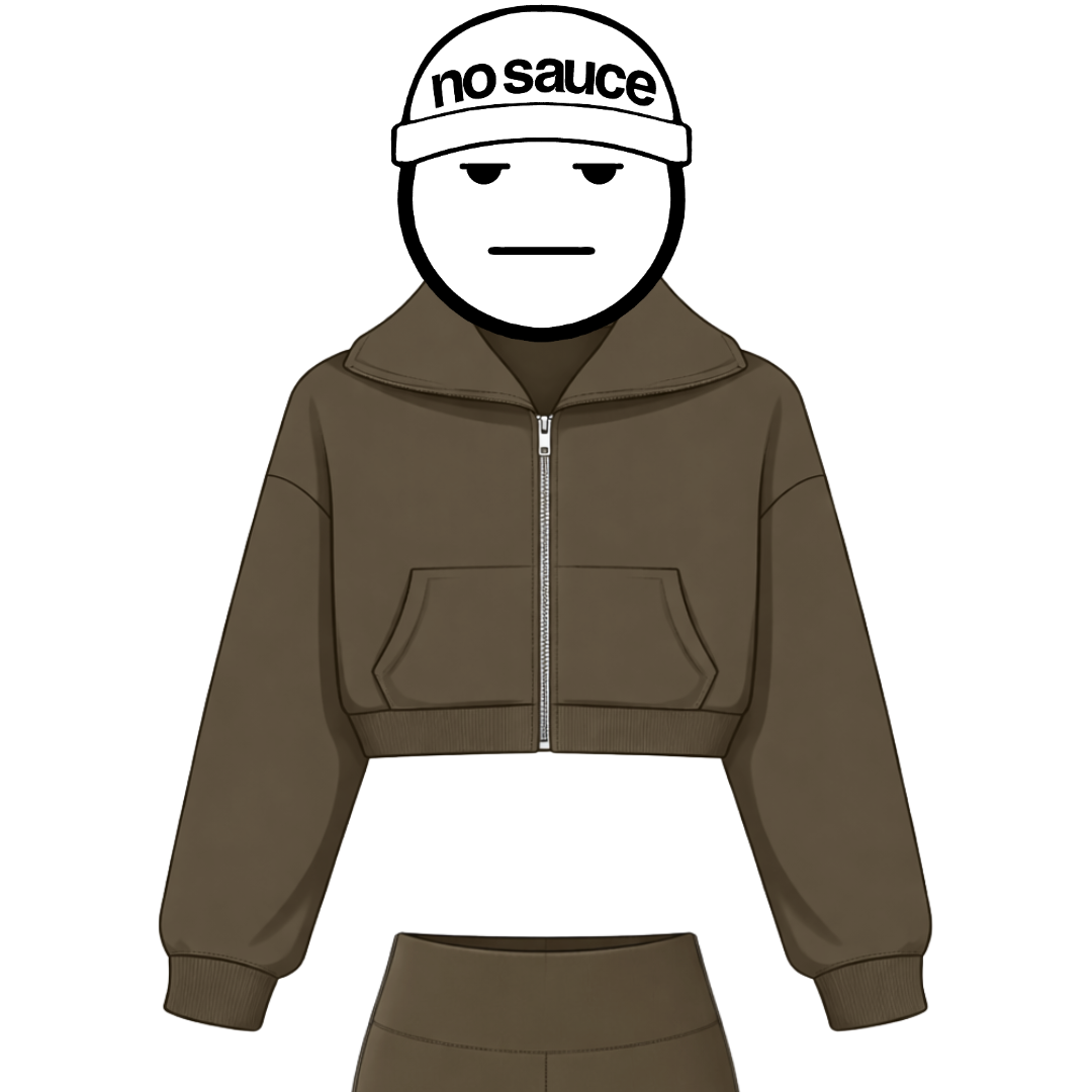the cropped zippa - mocha no sauce
