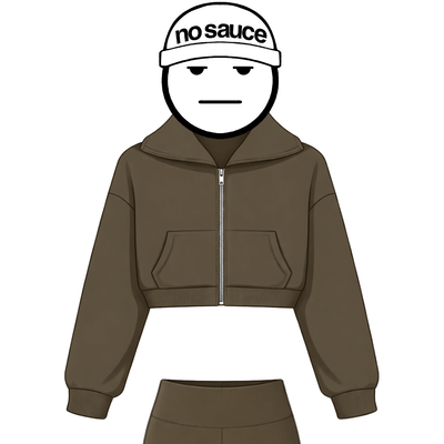 the cropped zippa - mocha no sauce