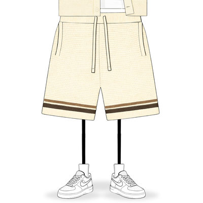 the crochet-knit striped shorts - crème no sauce