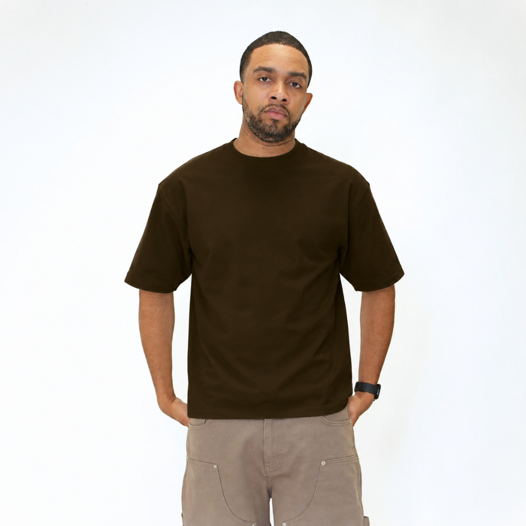 the perfect oversized tee - brown no sauce