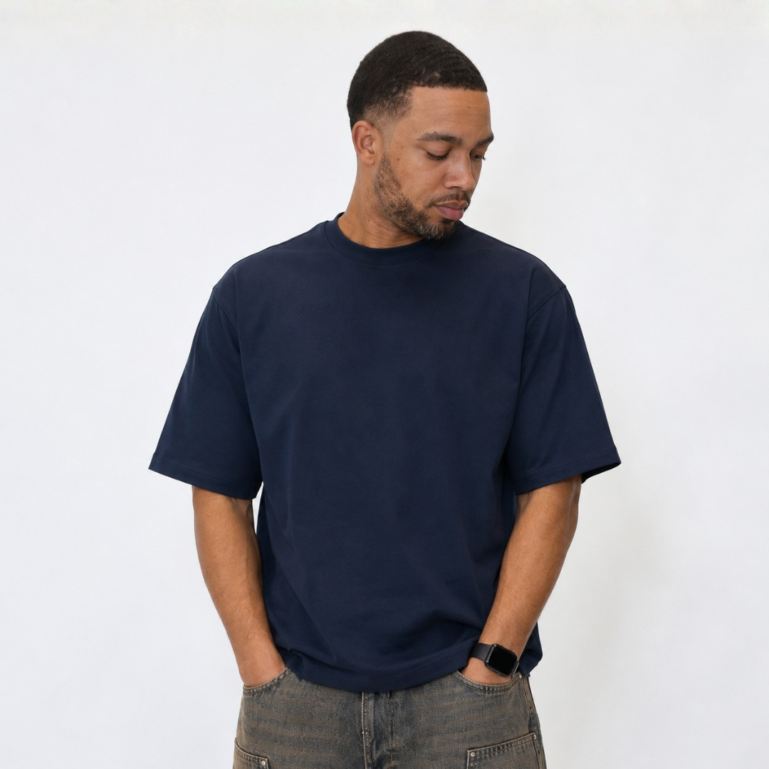 the perfect oversized tee - navy no sauce