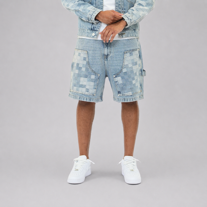 the checkered denim jacket - light blue No Sauce