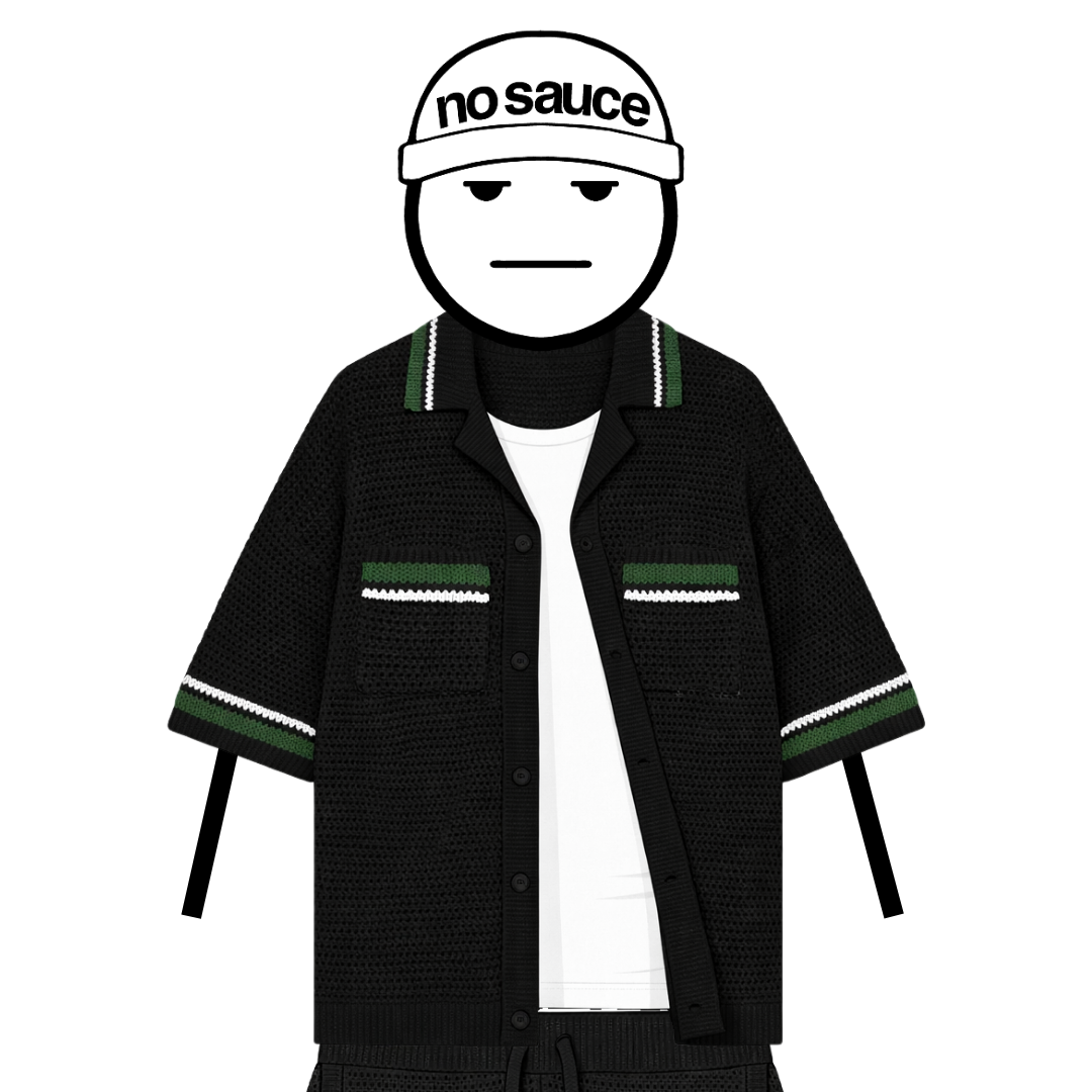 the crochet-knit stripe Shirt - black no sauce