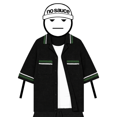 the crochet-knit stripe Shirt - black no sauce