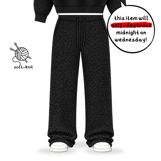 the soft-knit straight leg jogga' - black No Sauce