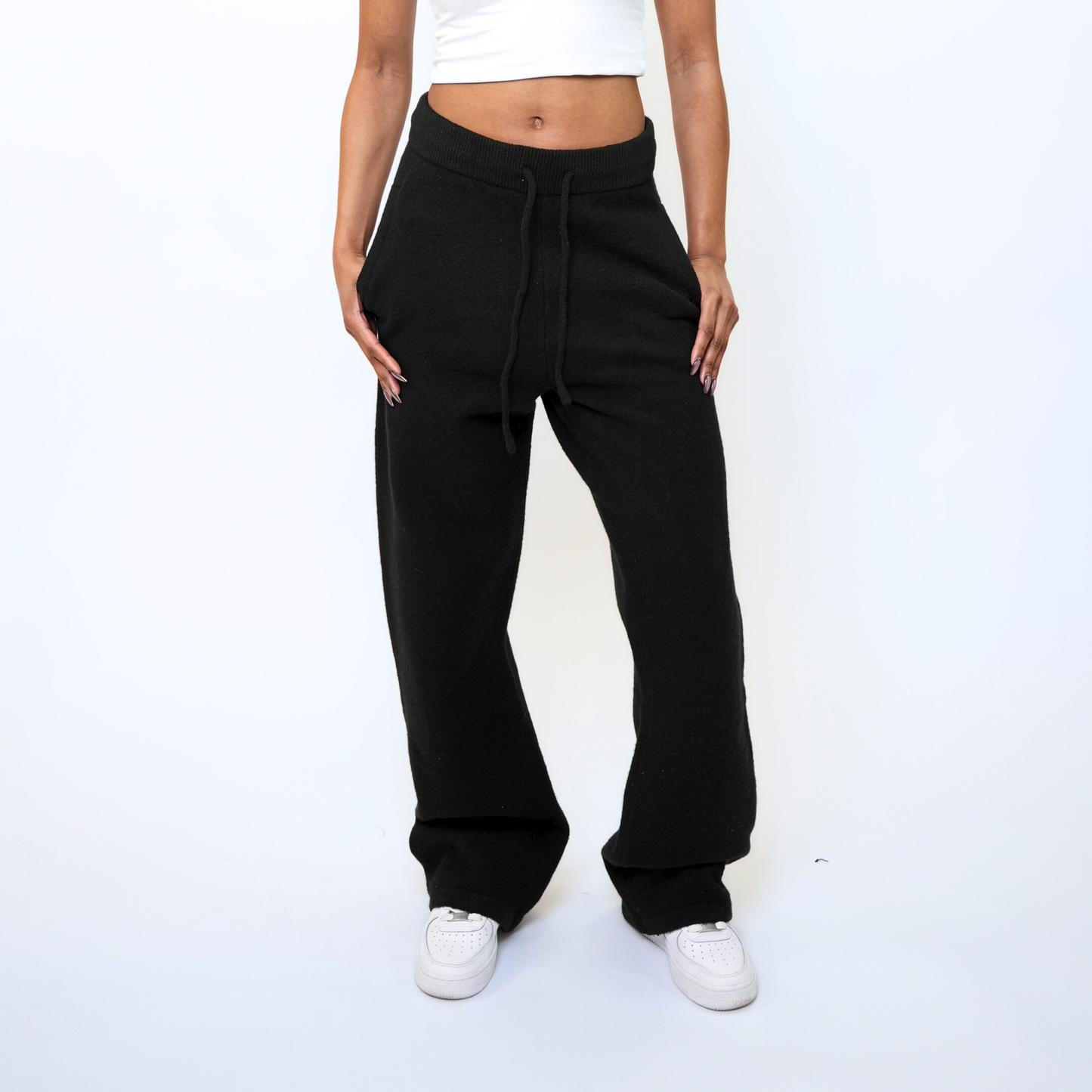 the soft-knit straight leg jogga' - black No Sauce