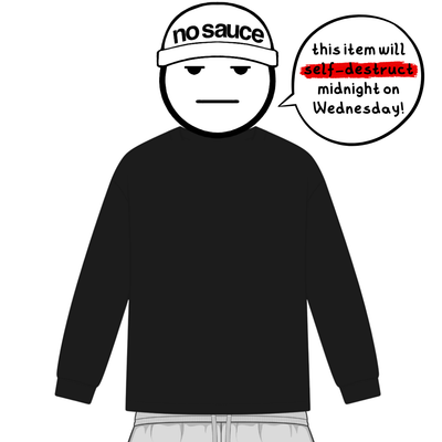 the perfect long sleeve tee - black no sauce