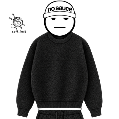 the soft-knit sweata' - black No Sauce