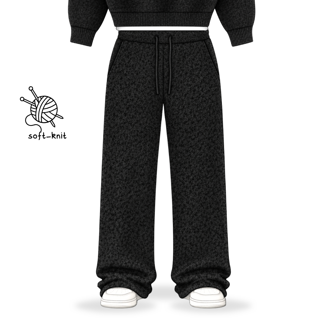 the soft-knit straight leg jogga' - black No Sauce