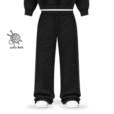 the soft-knit straight leg jogga' - black No Sauce