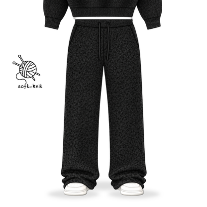 the soft-knit straight leg jogga' - black No Sauce