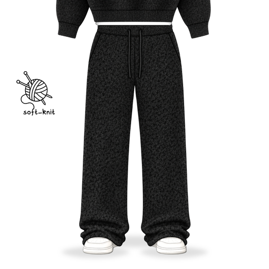 the soft-knit straight leg jogga' - black No Sauce