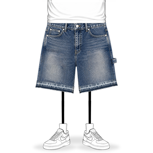 the denim distressed shorts - blue No Sauce