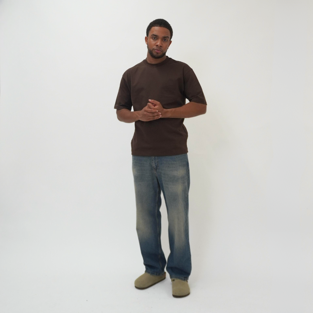 the perfect oversized tee - brown no sauce