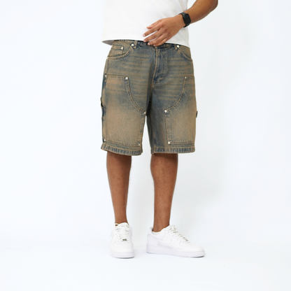 the denim carpenta' shorts - blue (mocha wash) No Sauce
