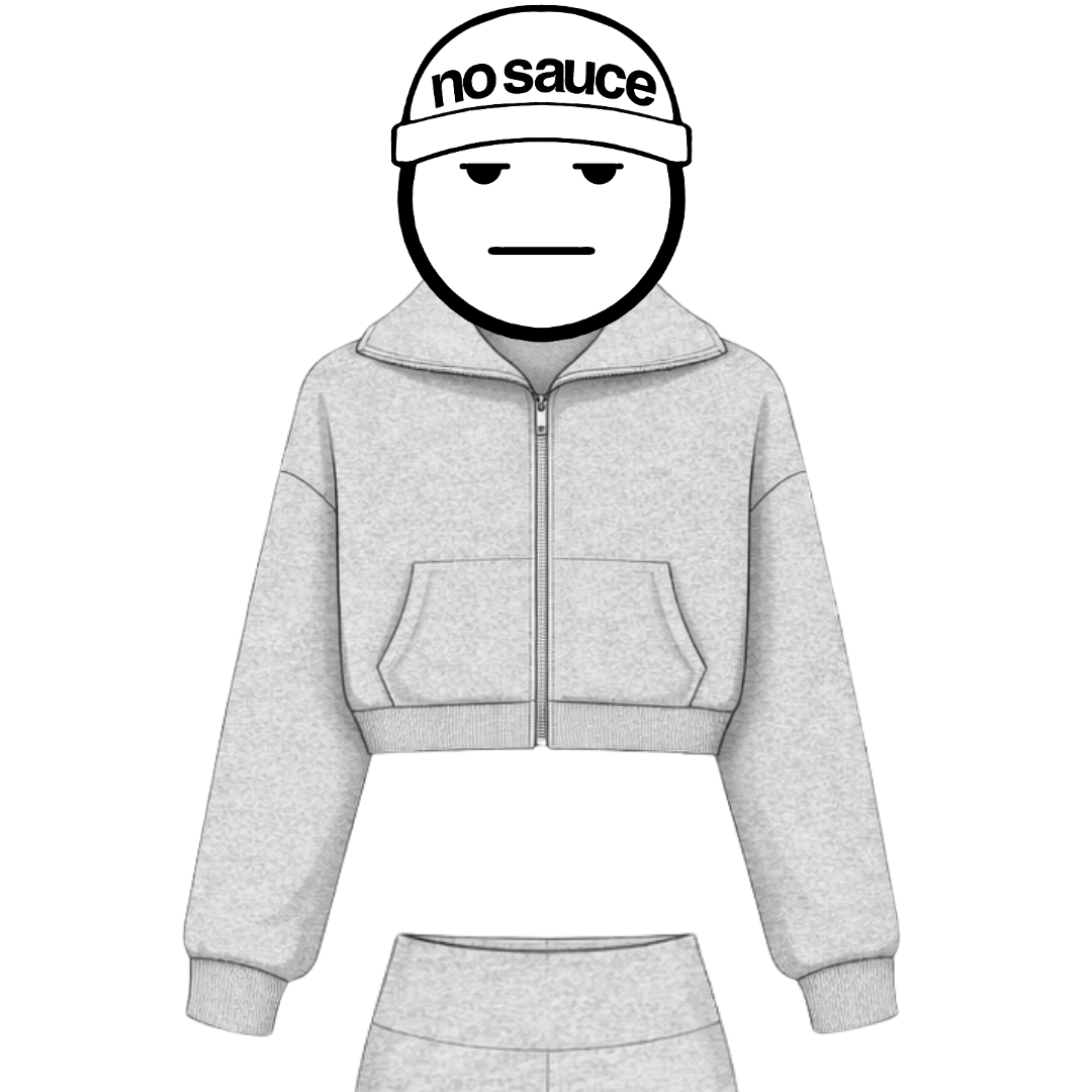 the cropped zippa' - grey no sauce