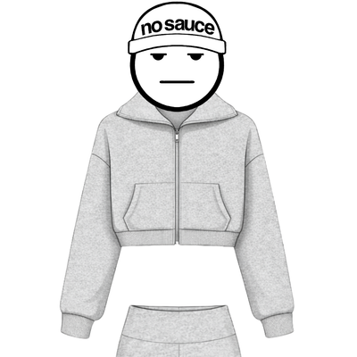 the cropped zippa' - grey no sauce