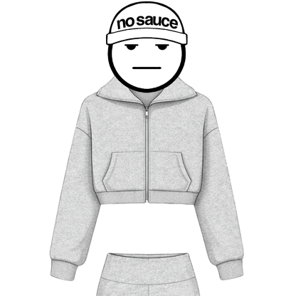the cropped zippa' - grey no sauce