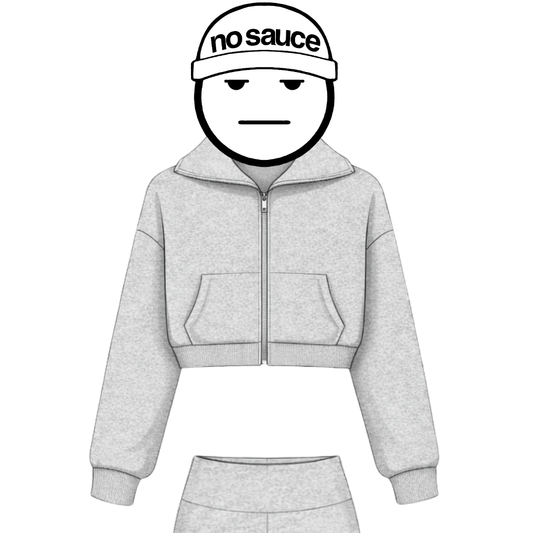 the cropped zippa' - grey no sauce