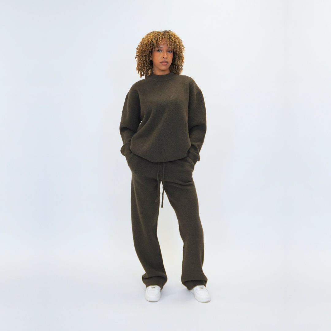 the soft-knit sweata' - brown No Sauce