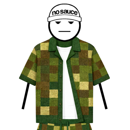 the crochet-knit checkered shirt - camo no sauce