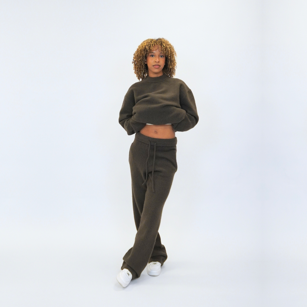 the soft-knit sweata' - brown No Sauce