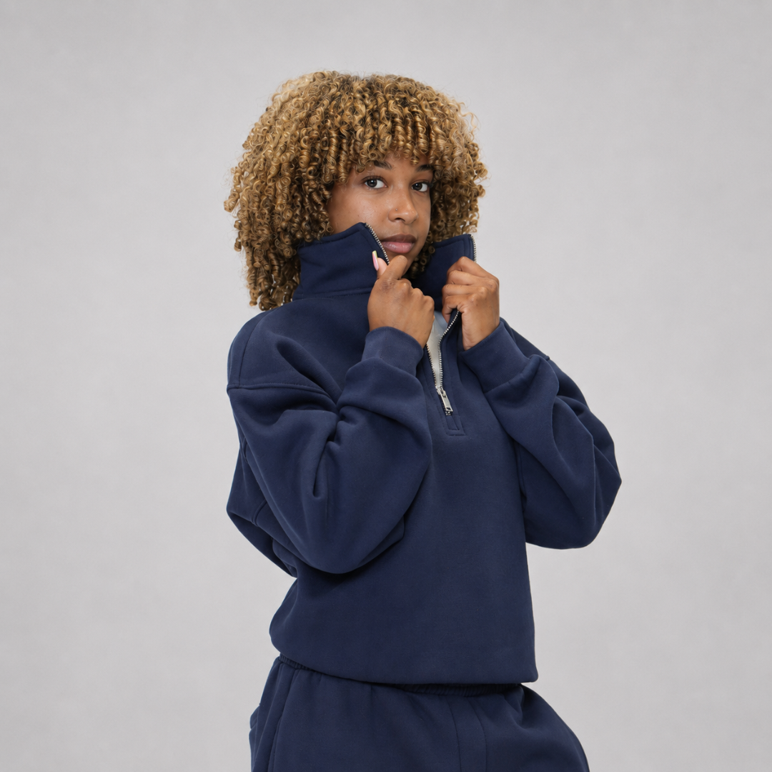 the quarter zippa' - navy no sauce