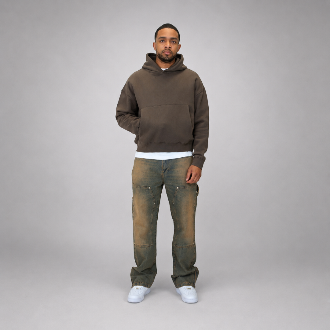 the straight leg carpenta’ jeans - blue (mocha wash) No Sauce