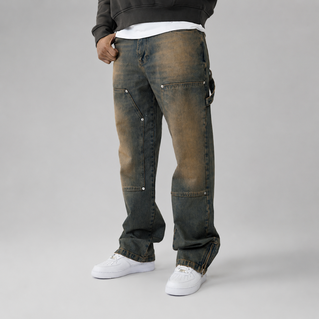 the straight leg carpenta’ jeans - blue (mocha wash) No Sauce