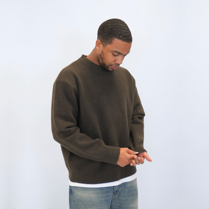 the soft-knit sweata' - brown No Sauce