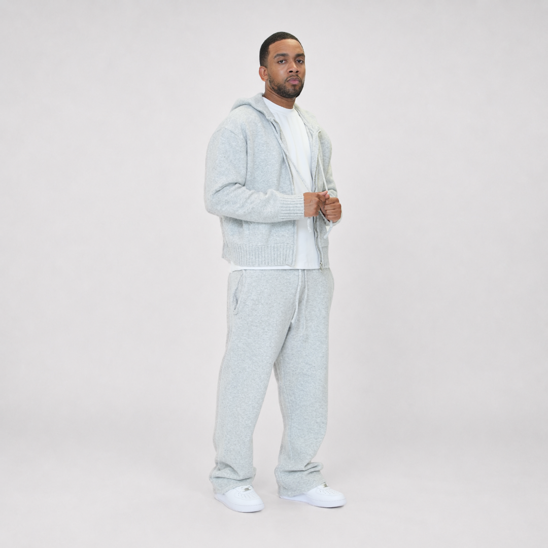 the soft-knit zippa' - grey No Sauce