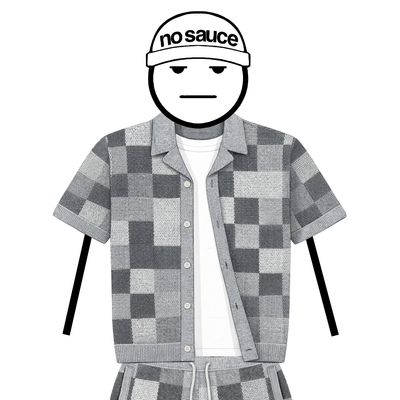 the crochet-knit checkered shirt - grey no sauce