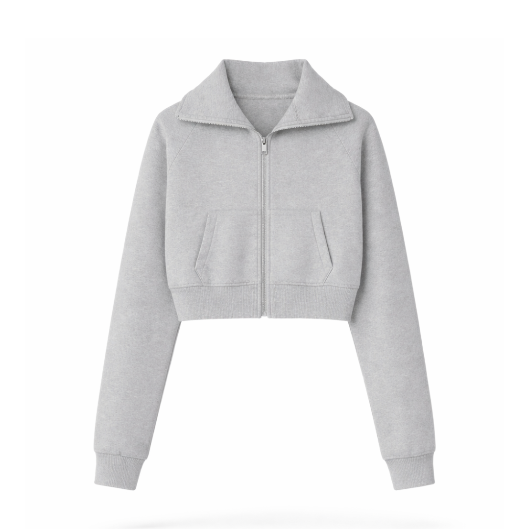 the cropped zippa' - grey no sauce