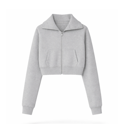 the cropped zippa' - grey no sauce