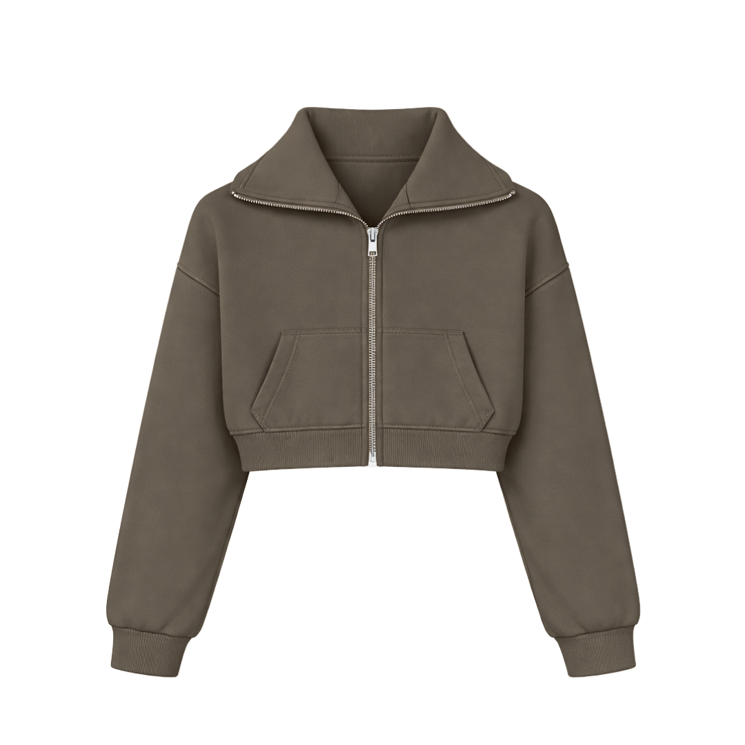 the women’s cropped zippa - mocha no sauce