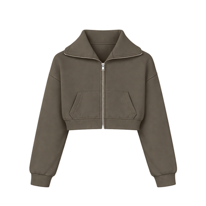the women’s cropped zippa - mocha no sauce