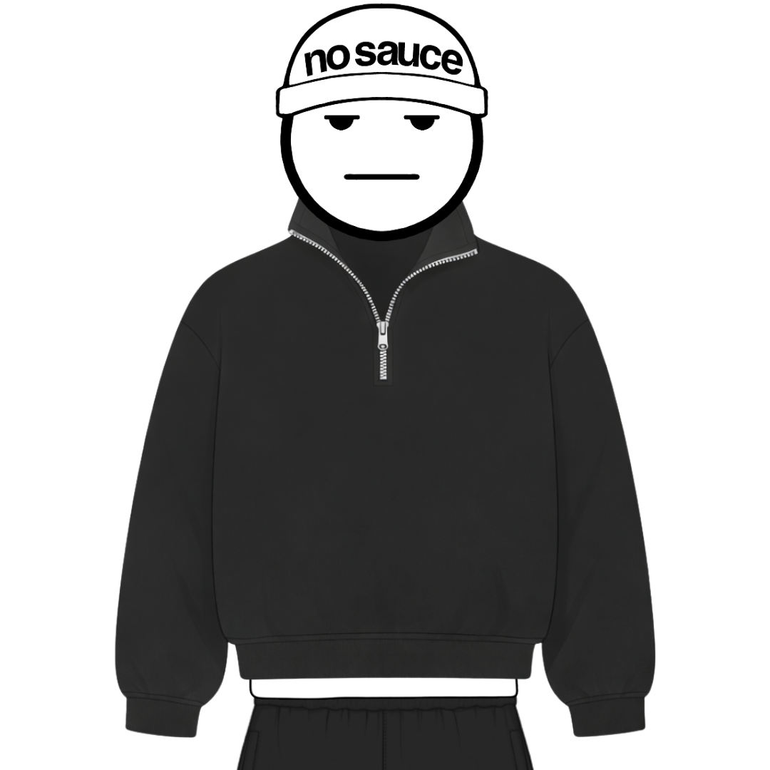 the quarter zippa' - black No Sauce