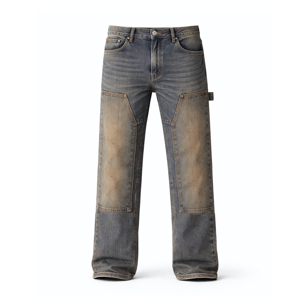 the straight leg carpenta’ jeans - blue (mocha wash) No Sauce