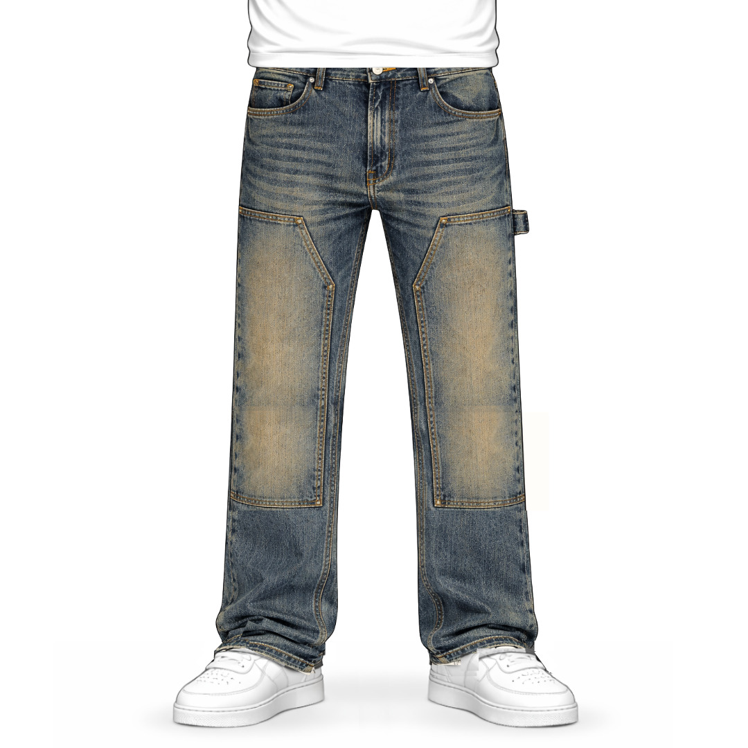 the straight leg carpenta’ jeans - blue (mocha wash) No Sauce