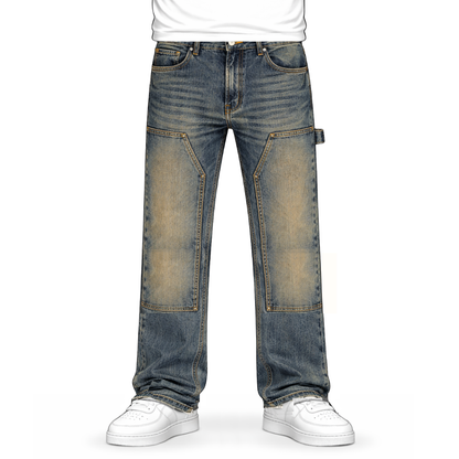 the straight leg carpenta’ jeans - blue (mocha wash) No Sauce