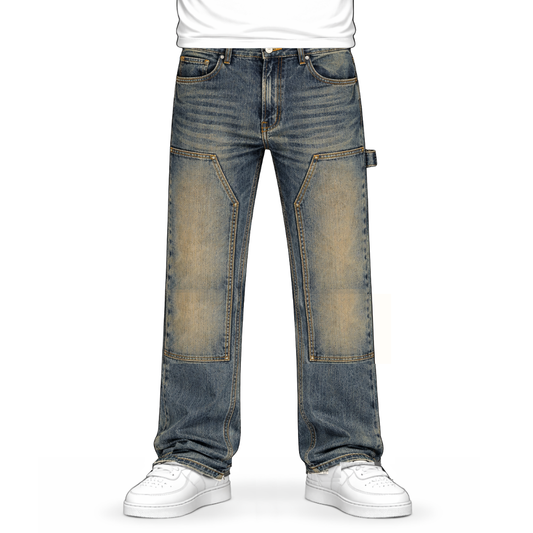 the straight leg carpenta’ jeans - blue (mocha wash) No Sauce