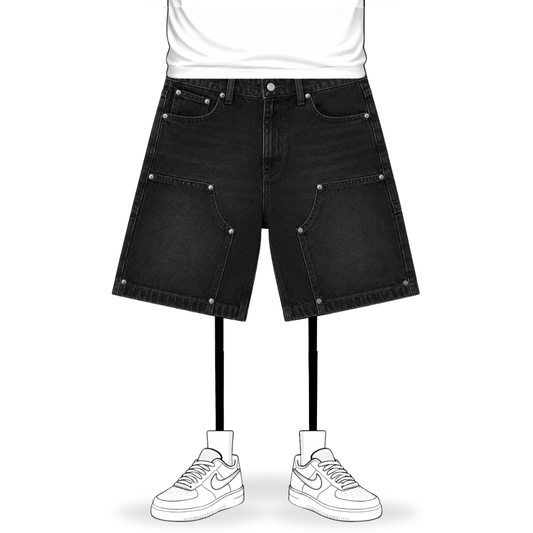 the denim carpenta' shorts - black No Sauce