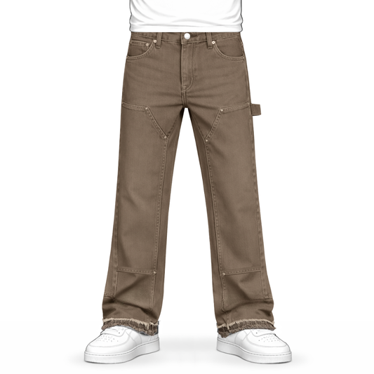 the flared carpenta' jeans - washed brown No Sauce