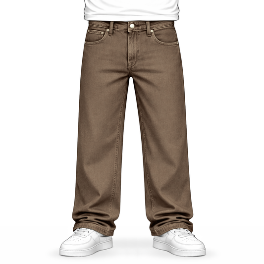 the straight leg jeans - washed brown No Sauce