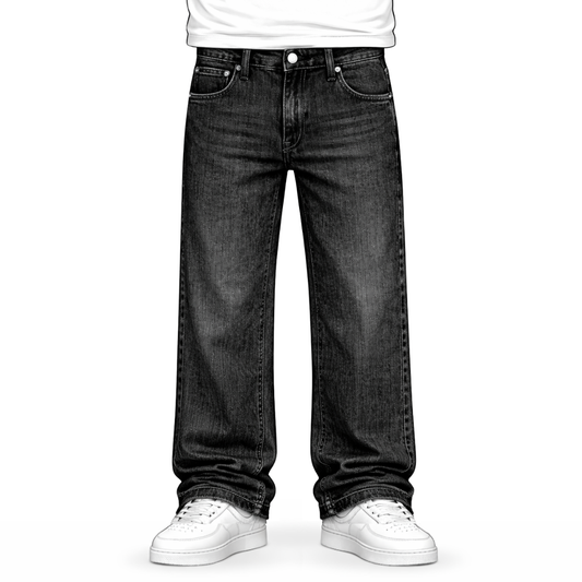 the straight leg jeans - black No Sauce